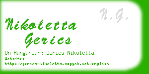 nikoletta gerics business card